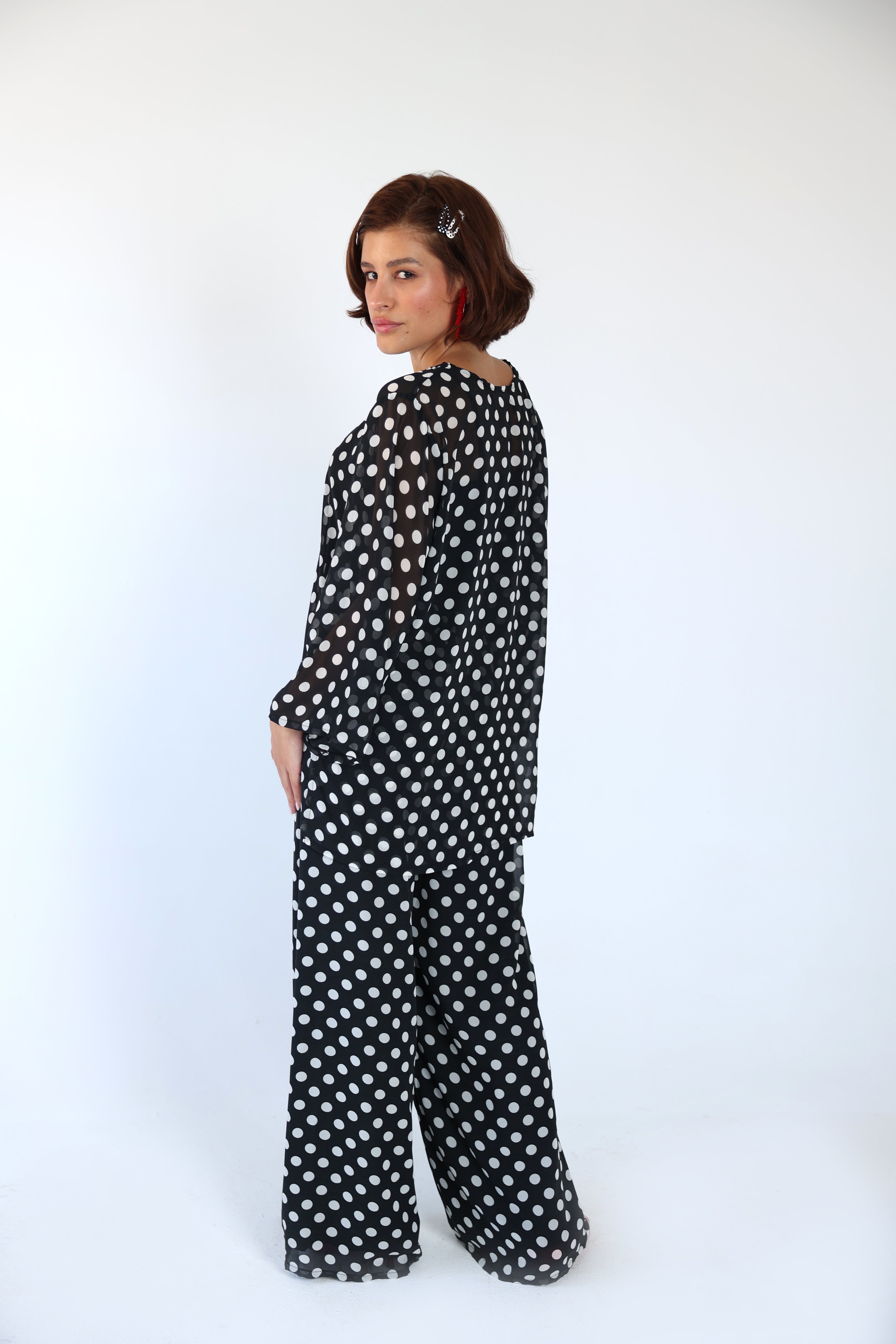 Polka dot black set
