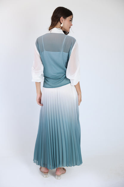 Pleated ombre skirt