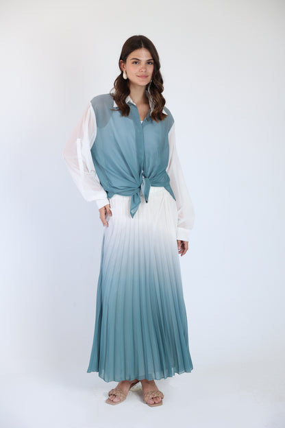 Pleated ombre skirt