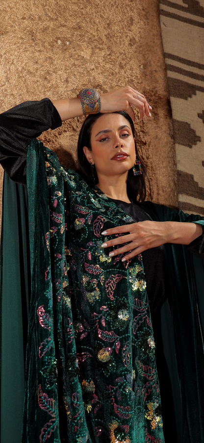 "سهر"  Sahar kaftan olive