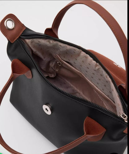 Black brown leather bag
