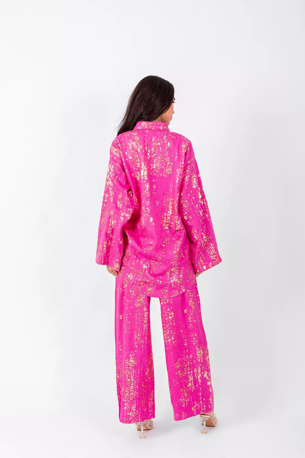 Gold details pink set