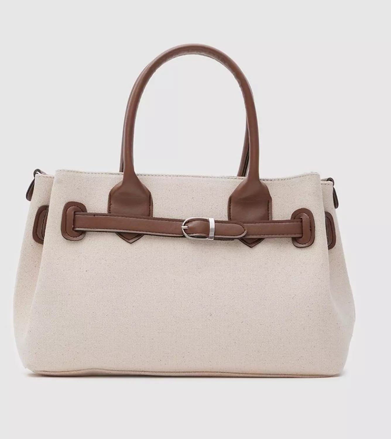 Lock design Brown beige tote