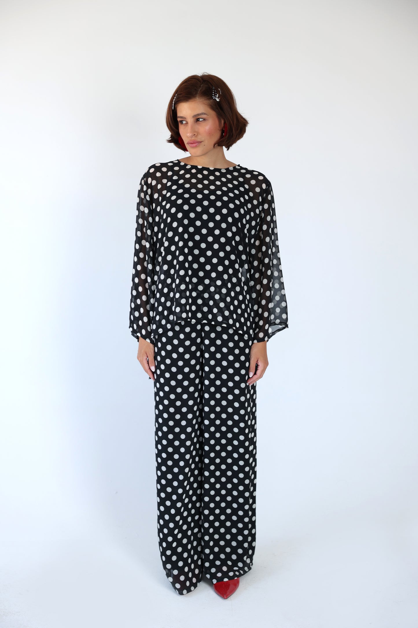 Polka dot black set