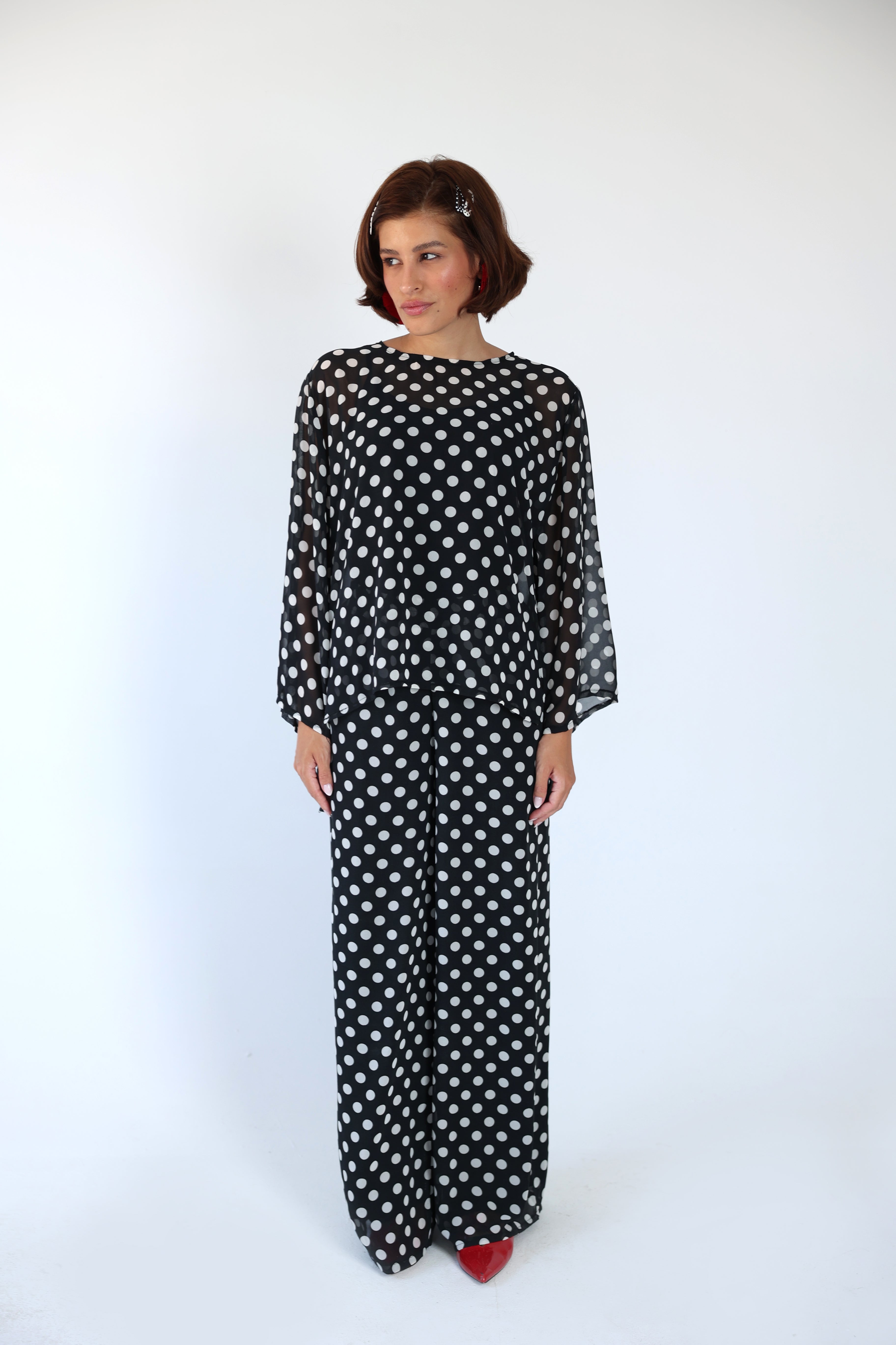 Polka dot black set