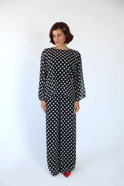 Polka dot black set