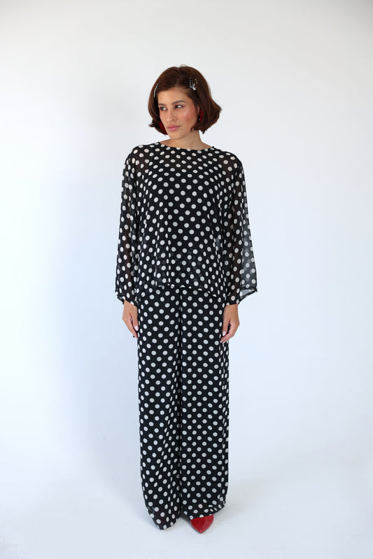 Polka dot black set