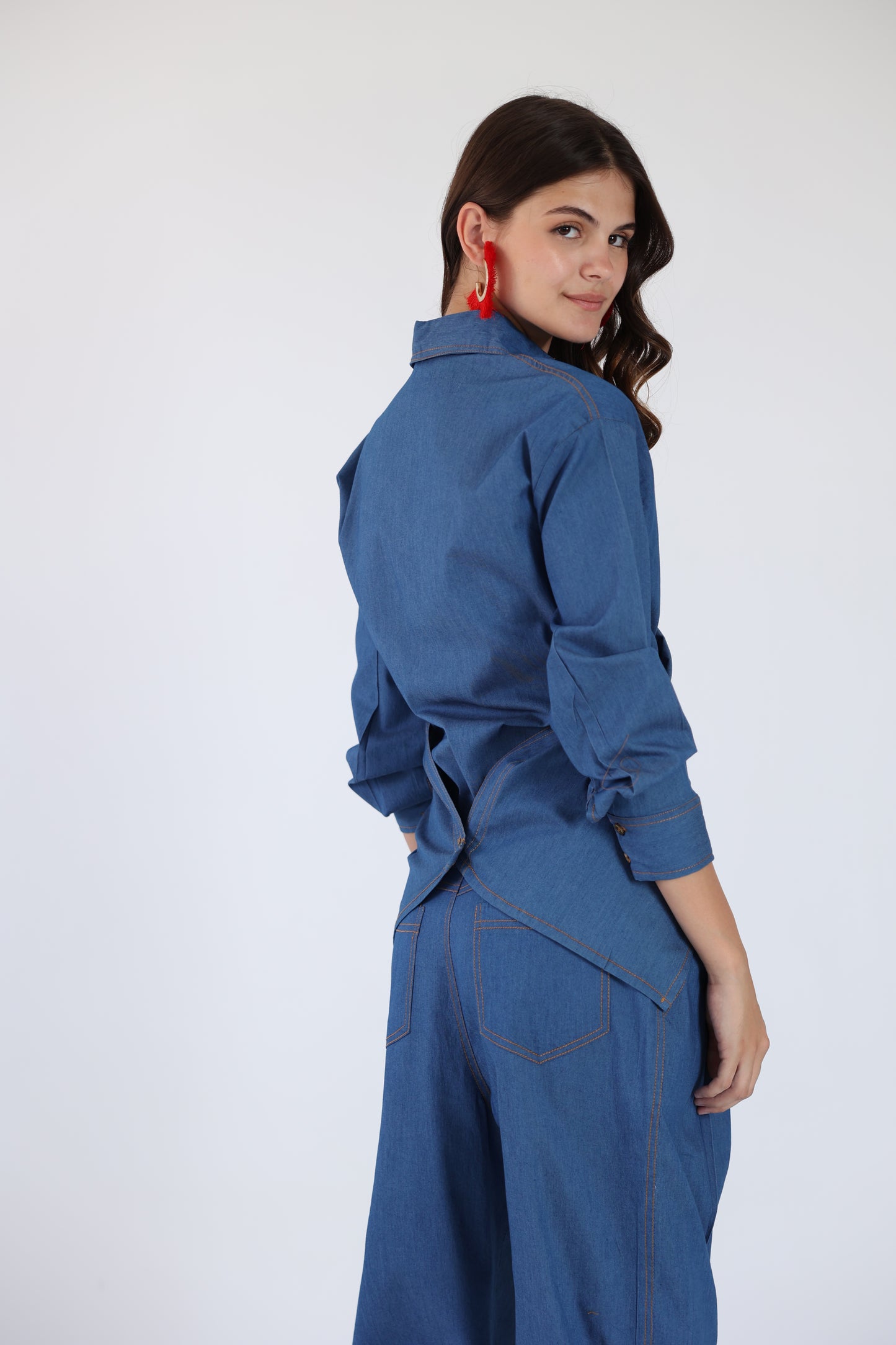 Cris cross denim shirt
