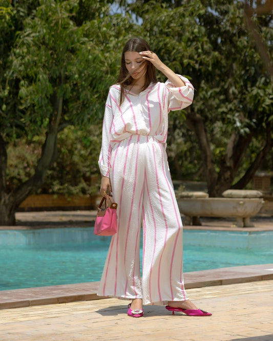 Striped pink set