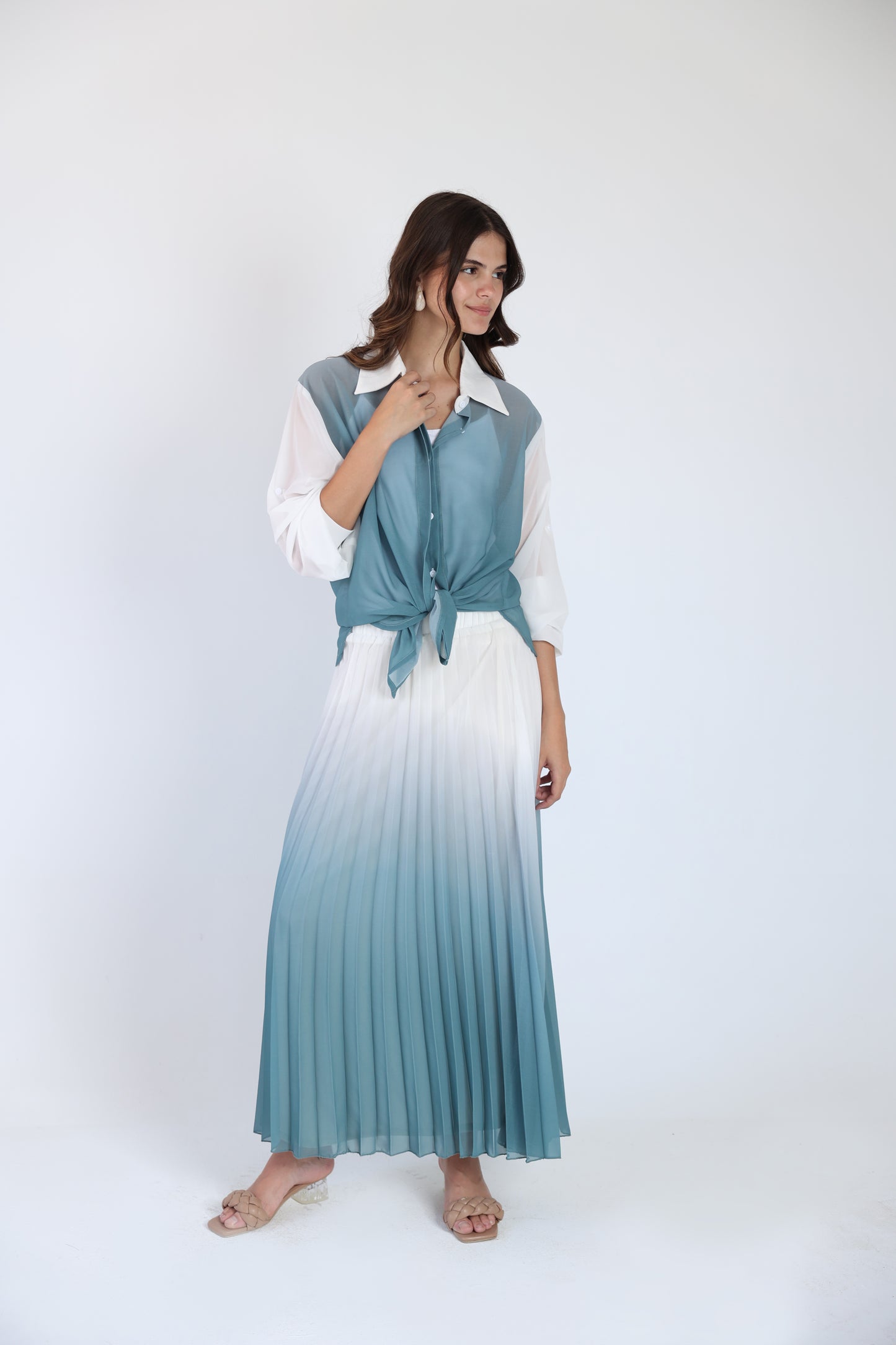 Pleated ombre skirt