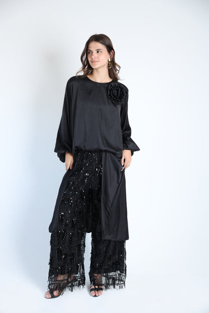 Floral applique soire set