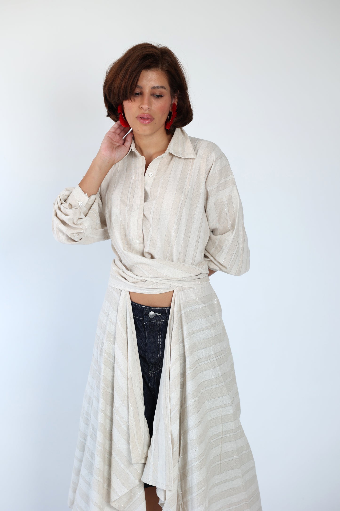Striped shimmer blouse