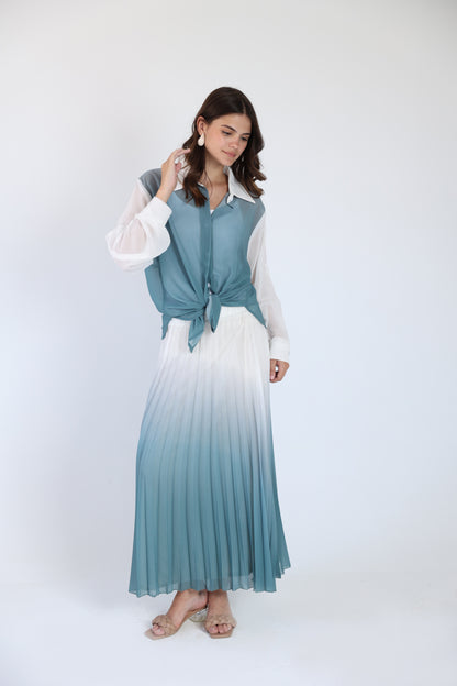 Pleated ombre skirt