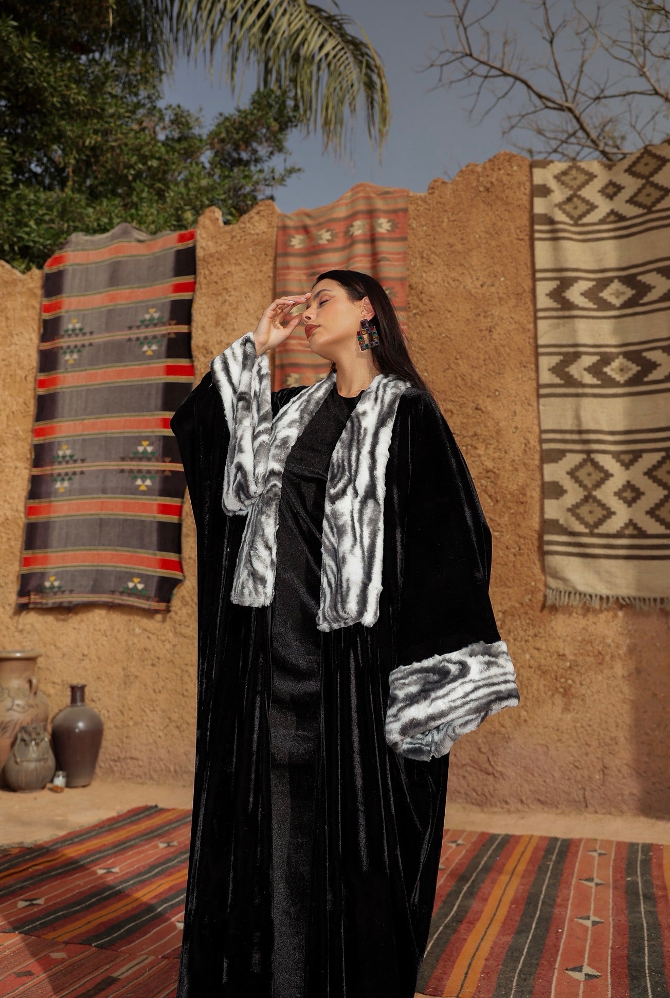 “زيزي" 2.0  black zeezee kaftan