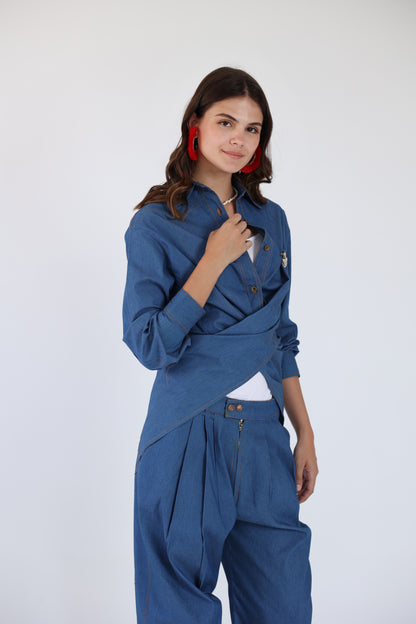 Balloon denim pants