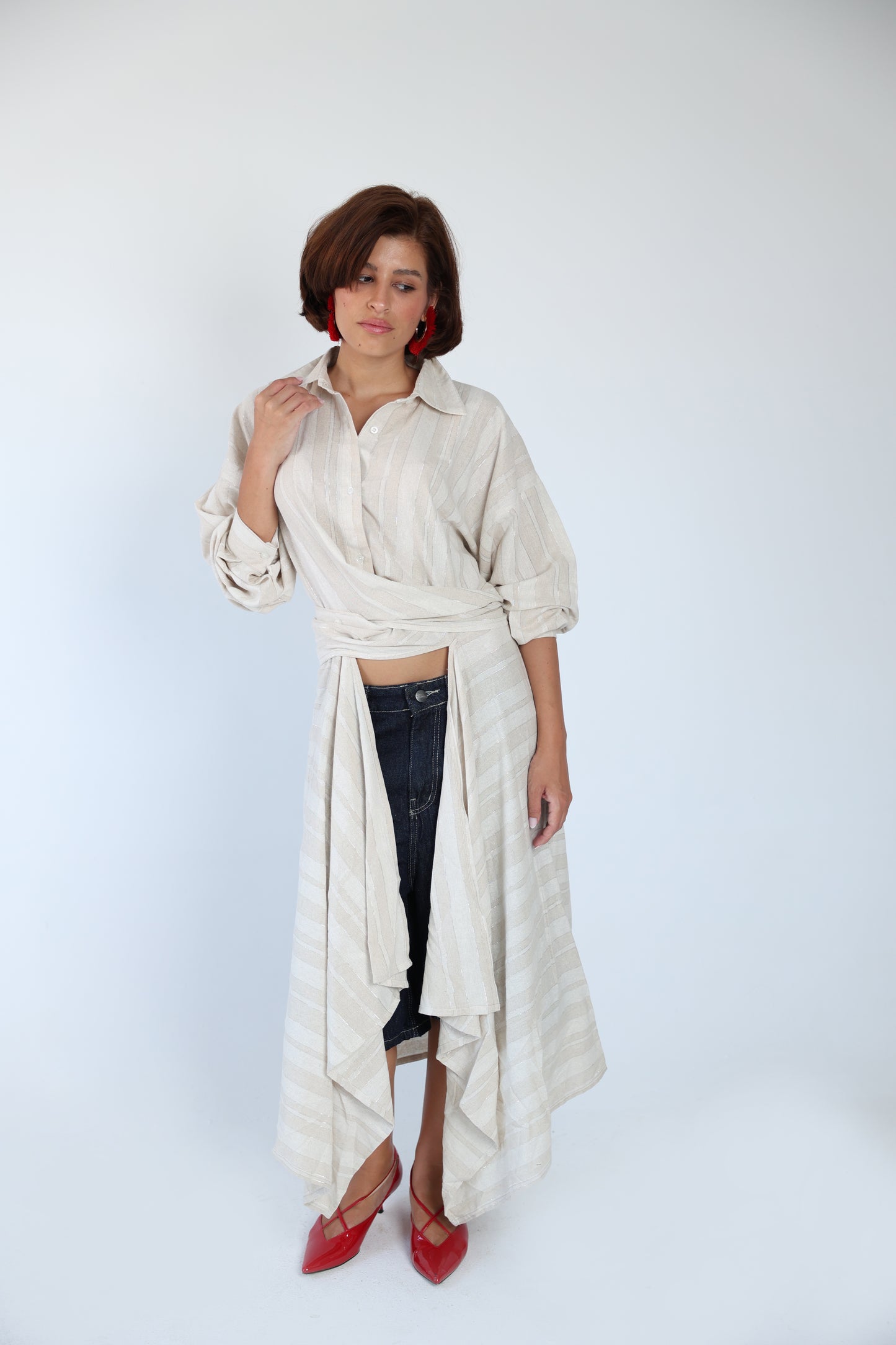 Striped shimmer blouse