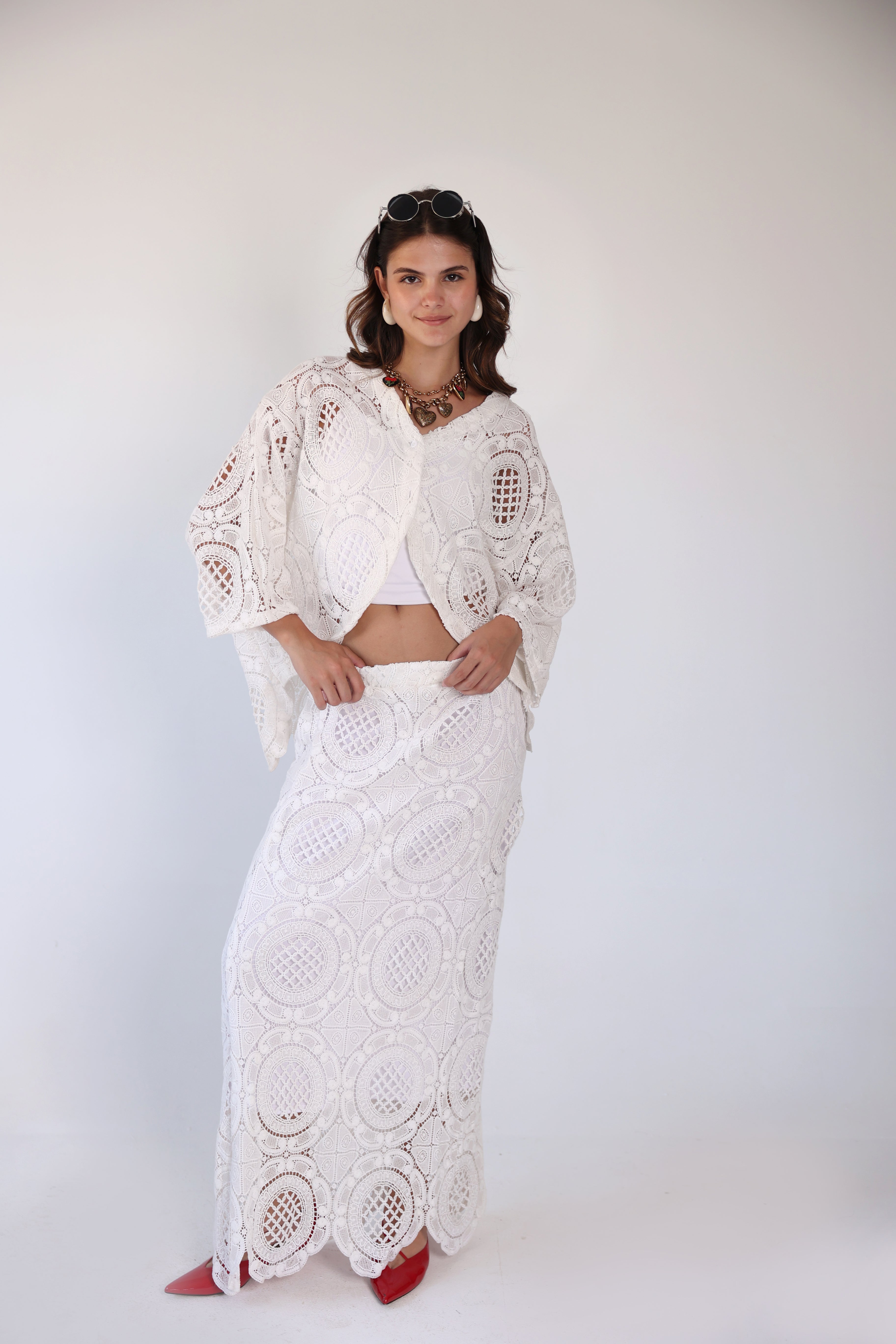 Maxi crochet skirt