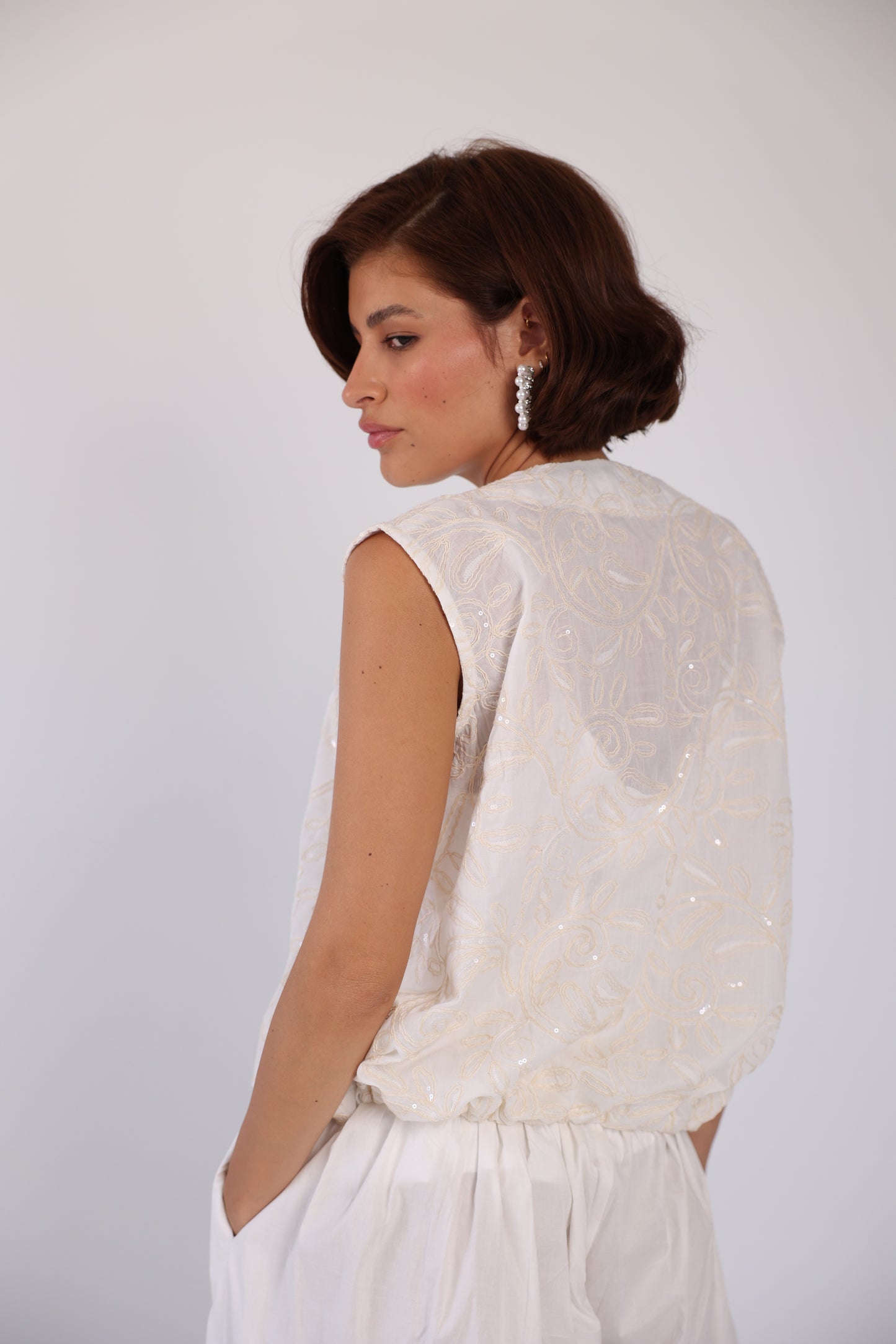 Bling embroidered vest