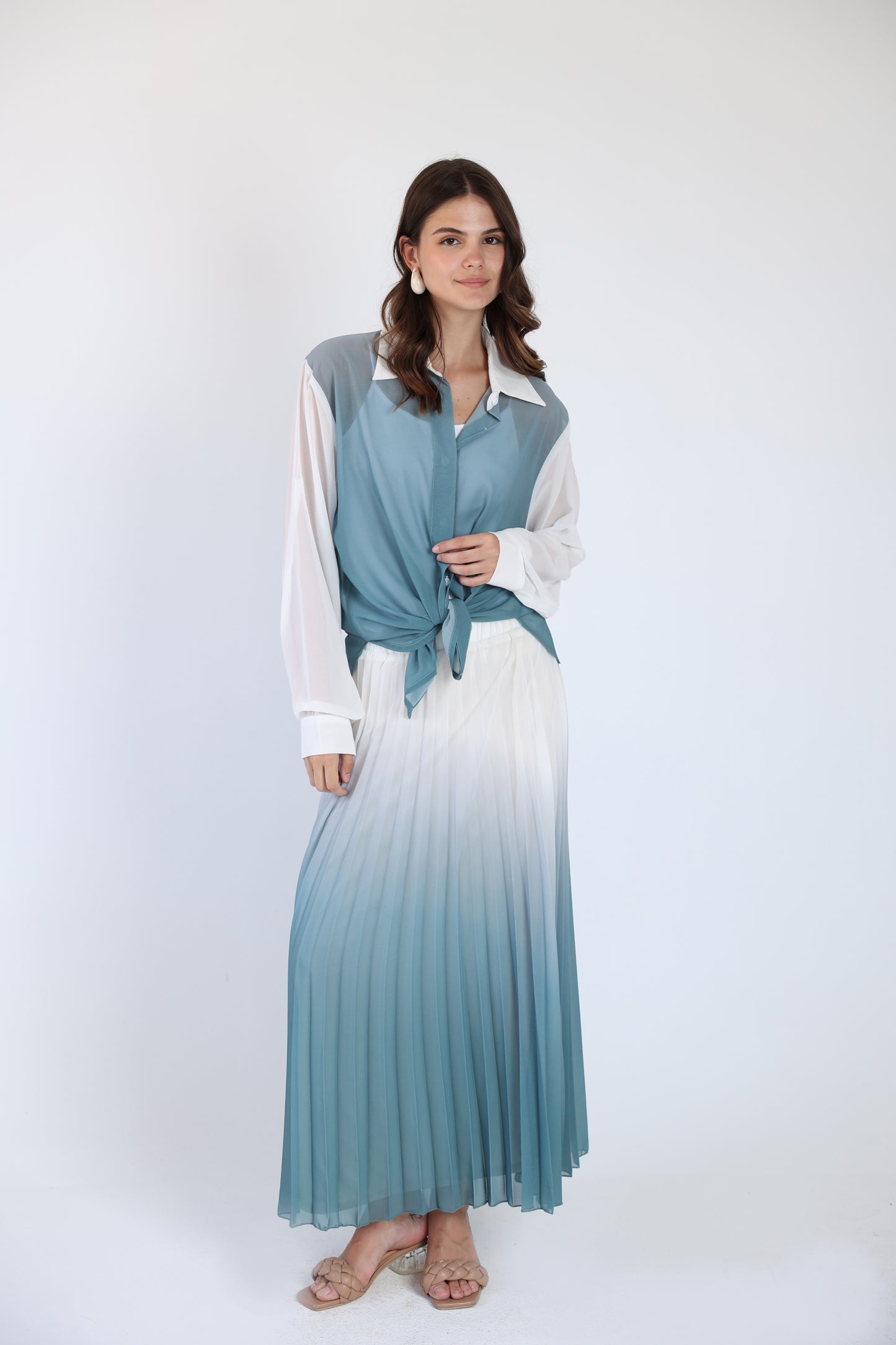 Pleated ombre skirt
