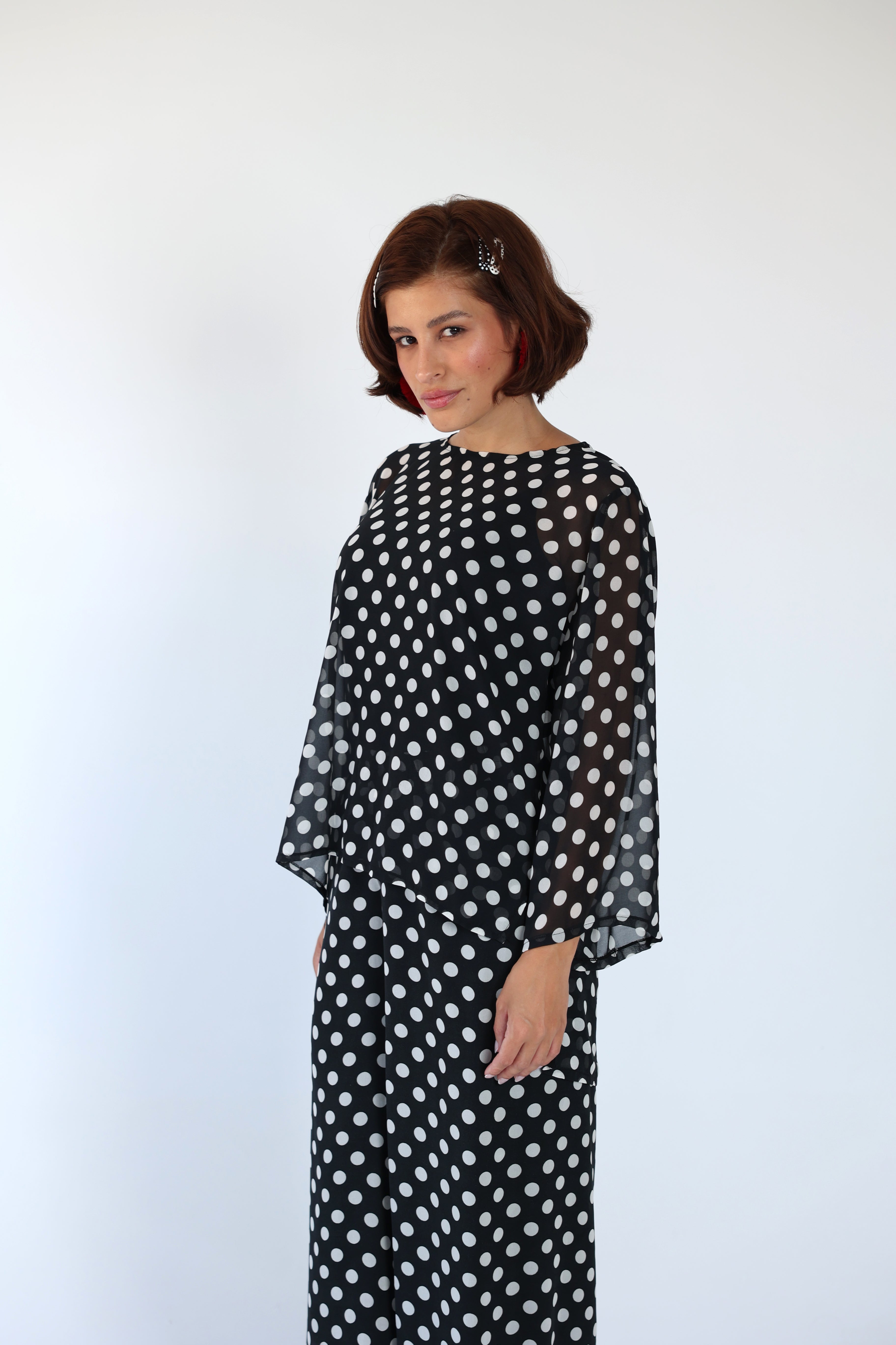 Polka dot black set