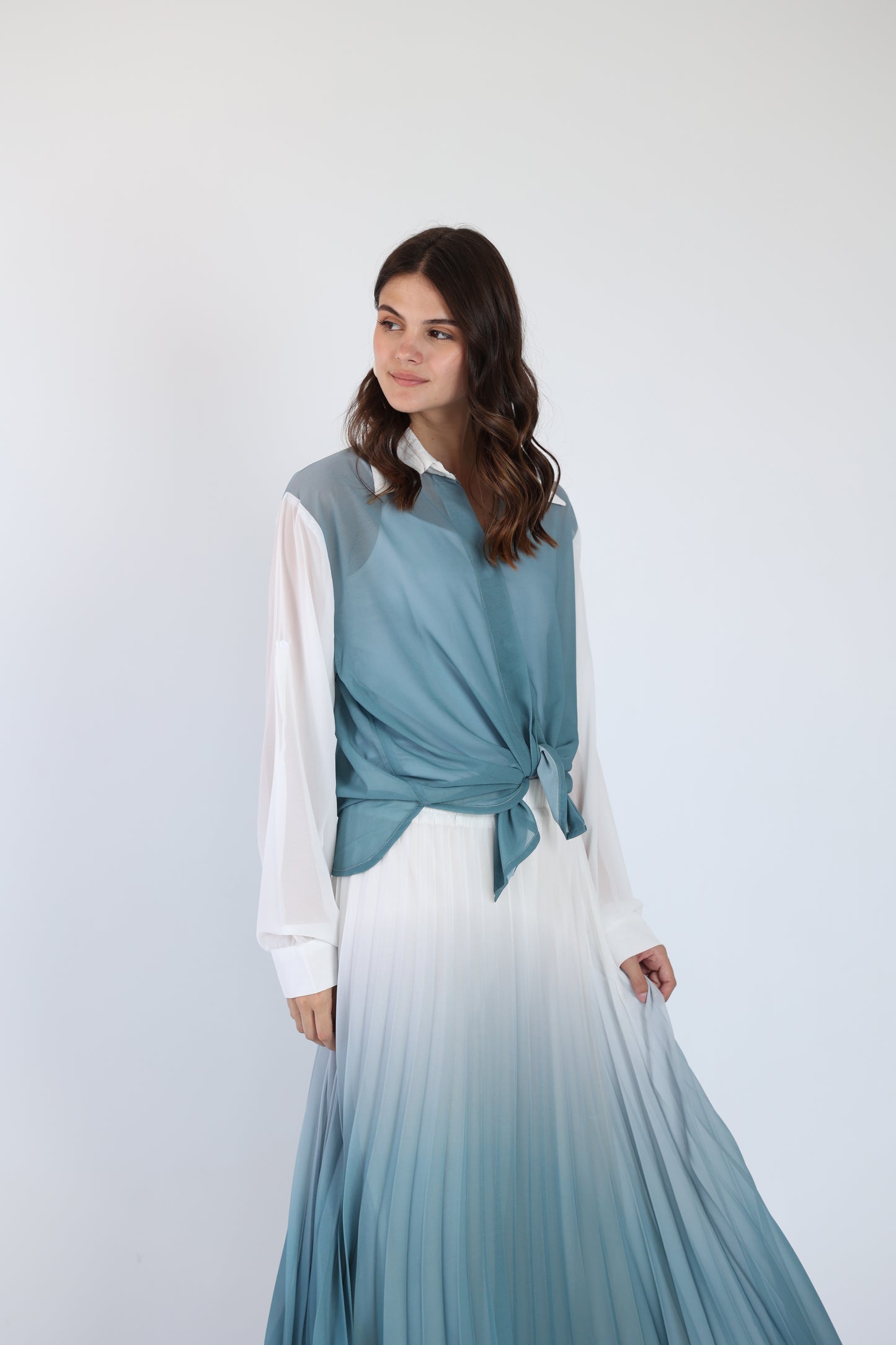 Pleated ombre skirt