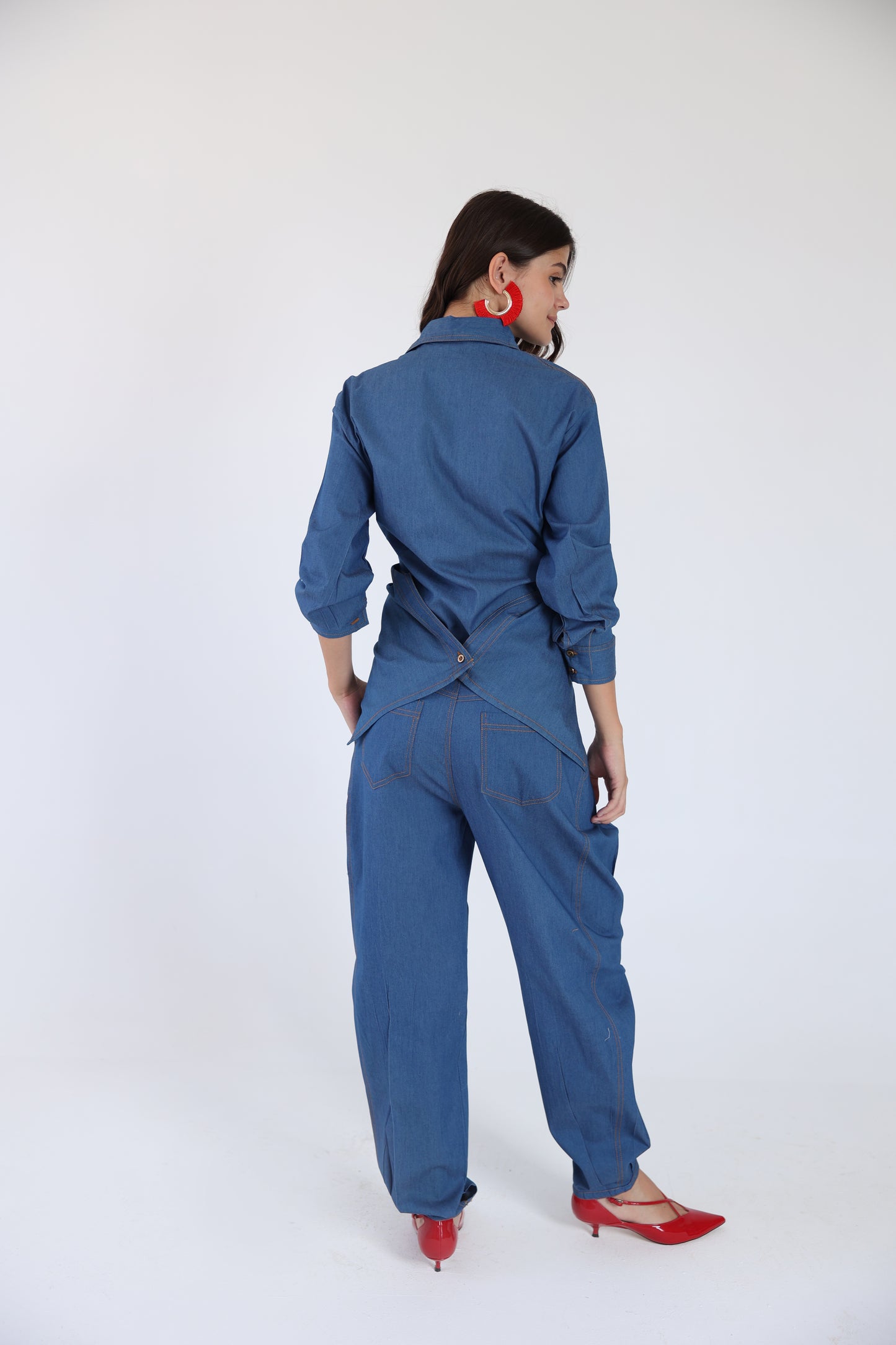 Cris cross denim shirt