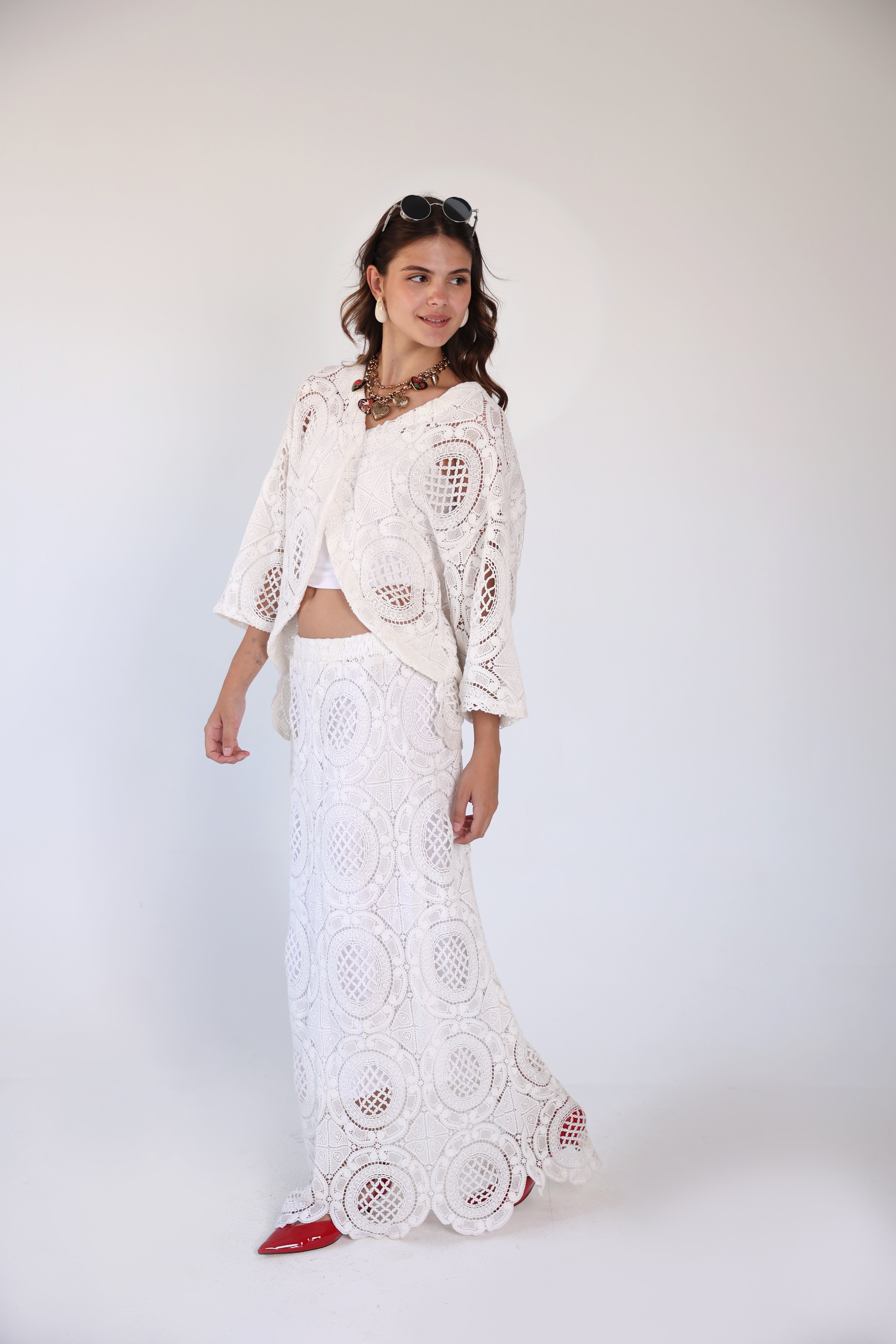 Maxi crochet skirt