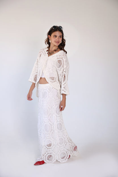 Maxi crochet skirt
