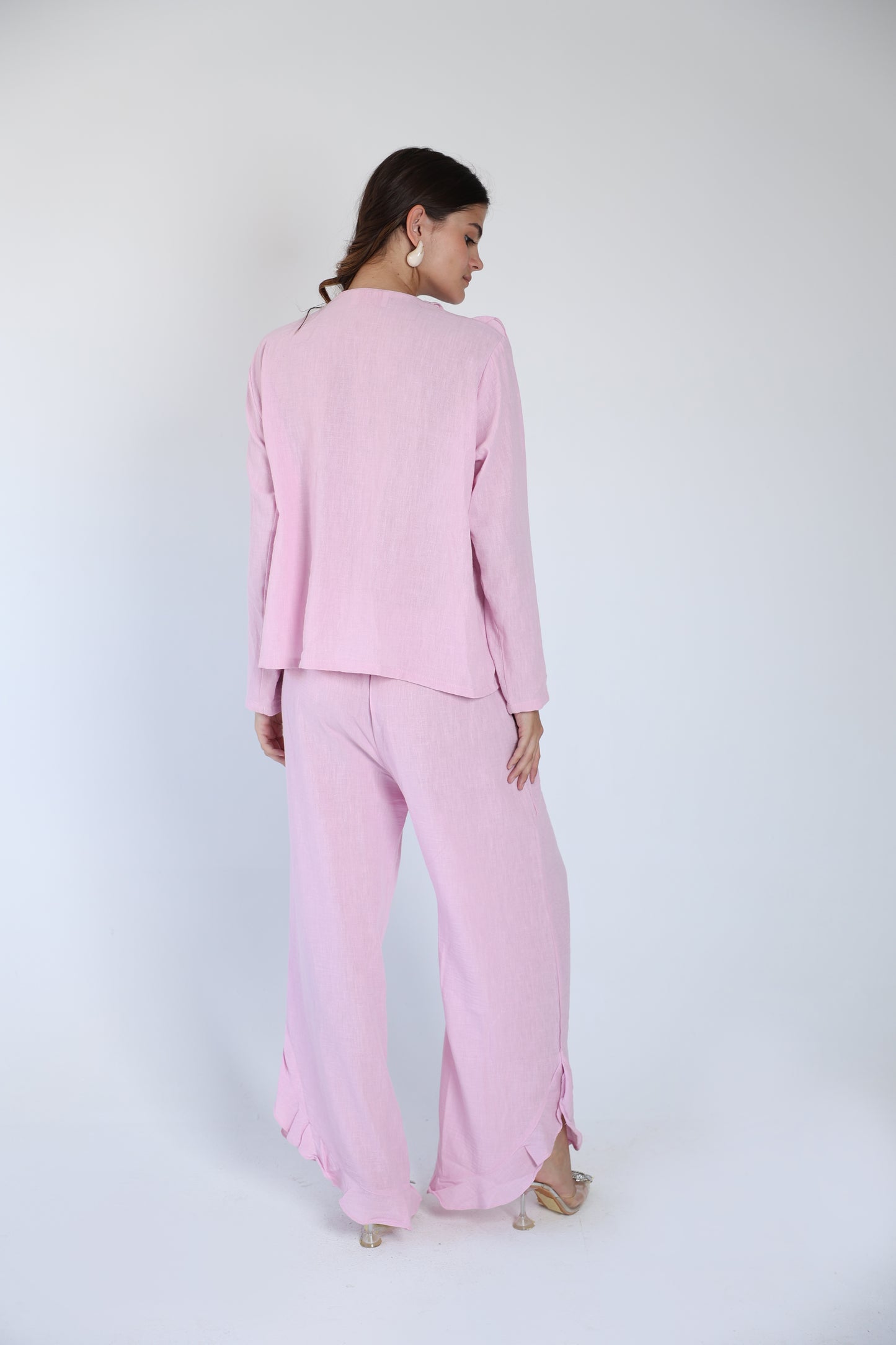 Shimmery ruffle pants
