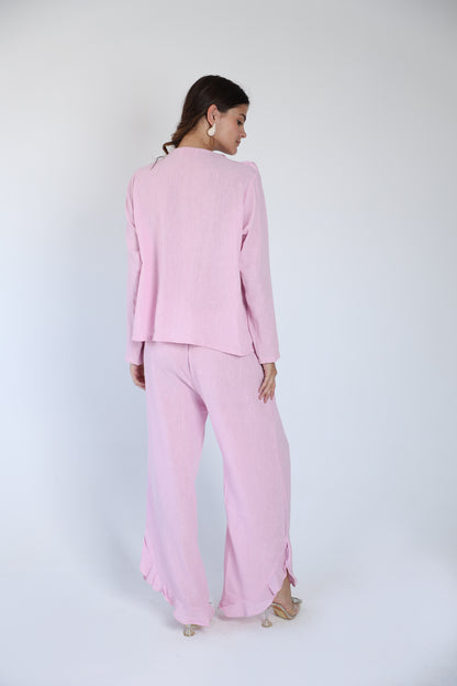 Shimmery ruffle pants