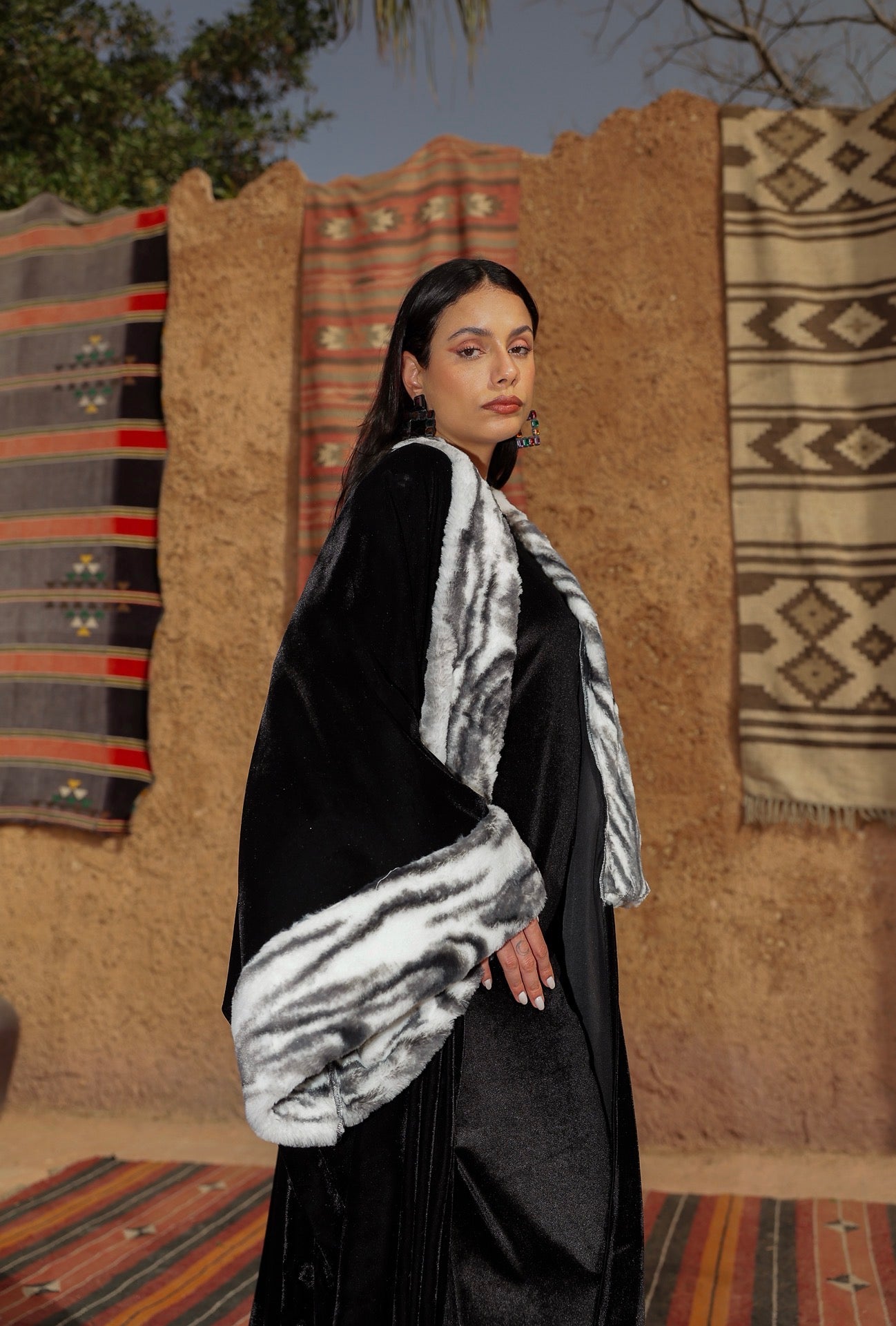 “زيزي" 2.0  black zeezee kaftan