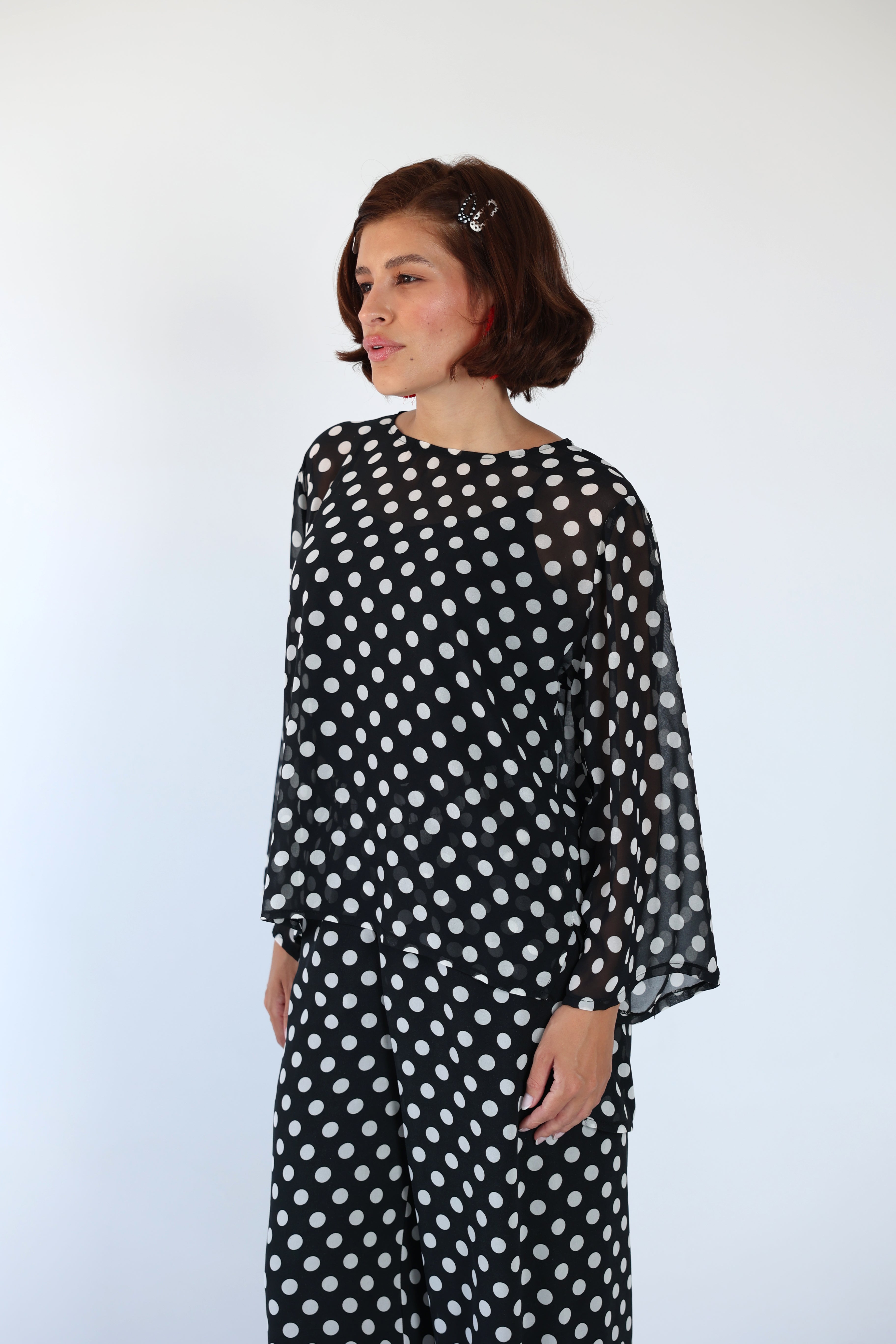 Polka dot black set
