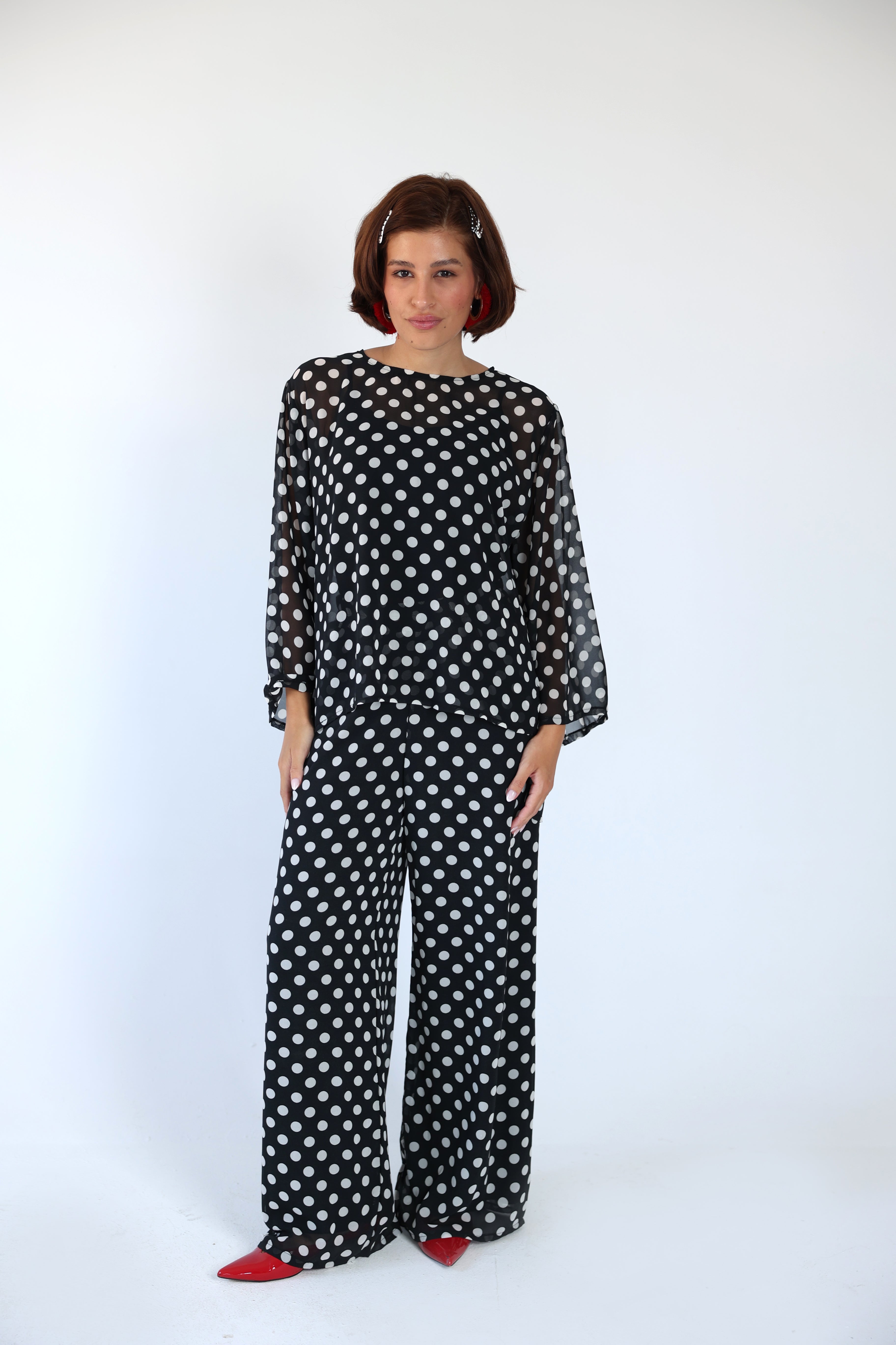Polka dot black set