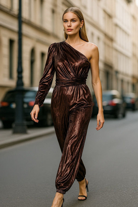 Bronze metallic jumpsuit