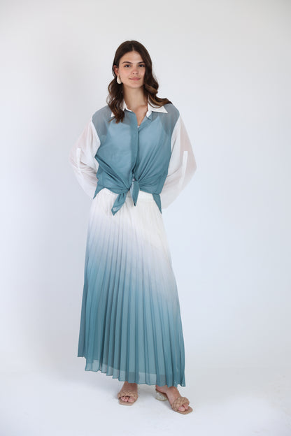 Pleated ombre skirt
