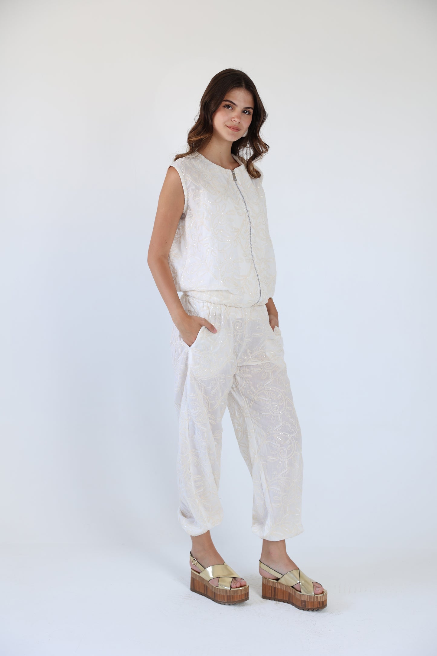 Bling embroidered vest