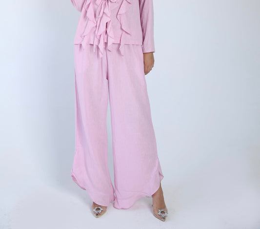 Shimmery ruffle pants