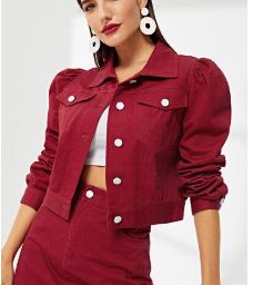 Red cropped jacket