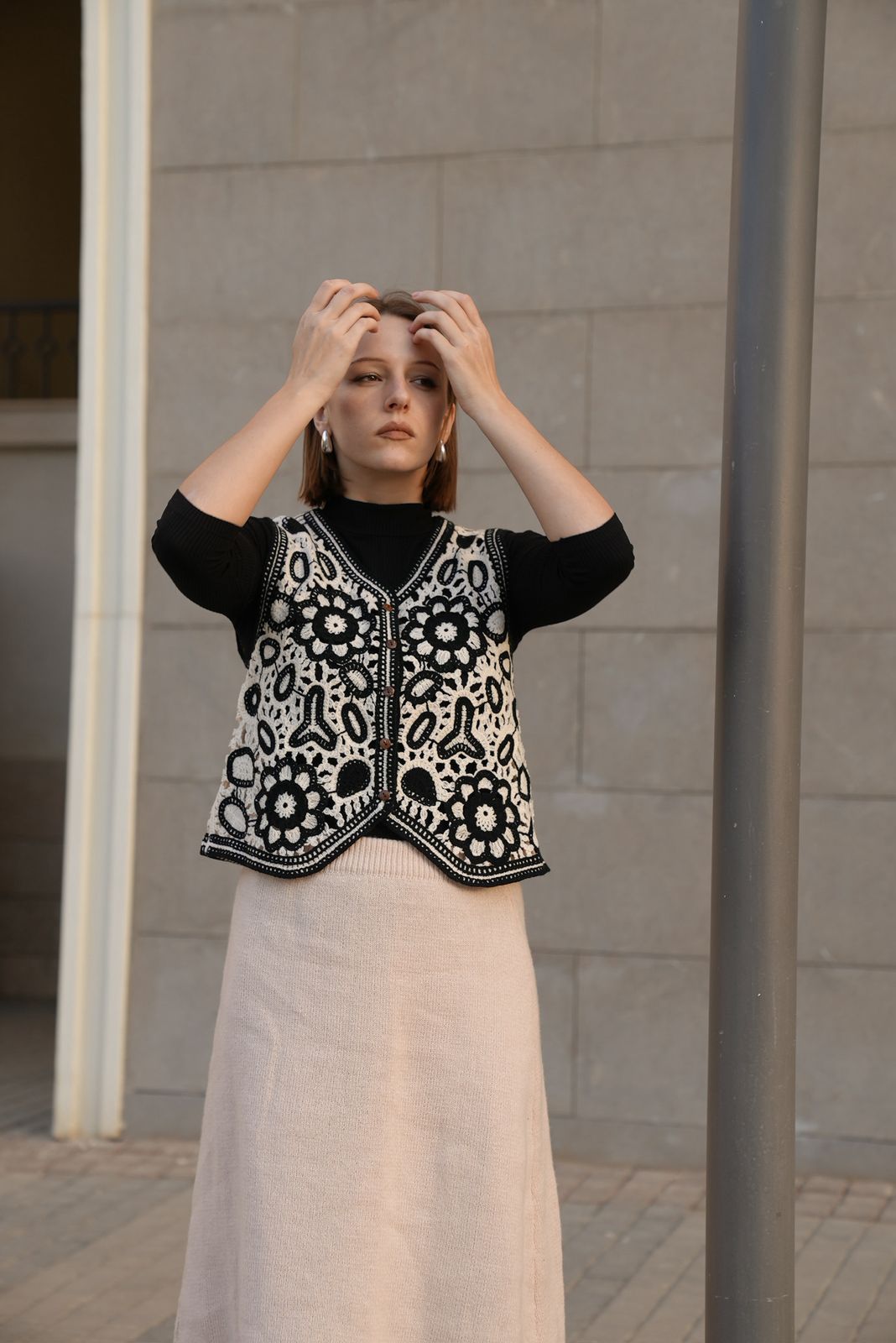 Offwhite wool skirt
