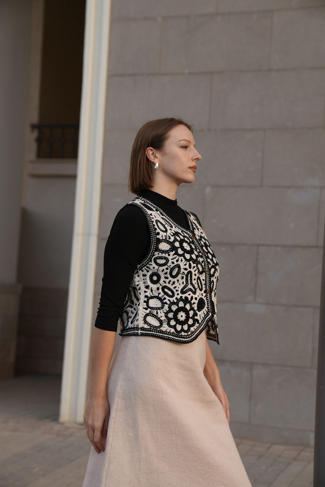 Offwhite wool skirt