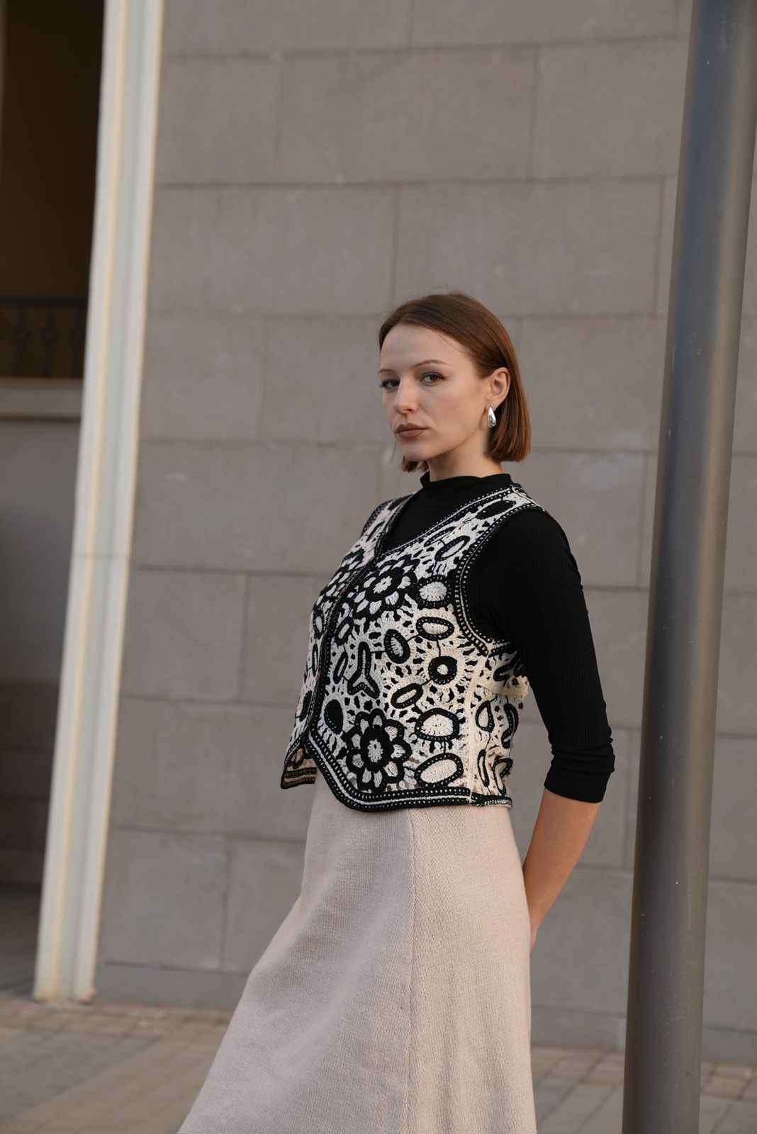 Offwhite wool skirt