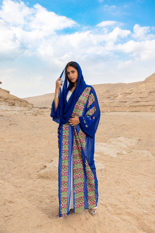 Indiana kaftan with attached scarf