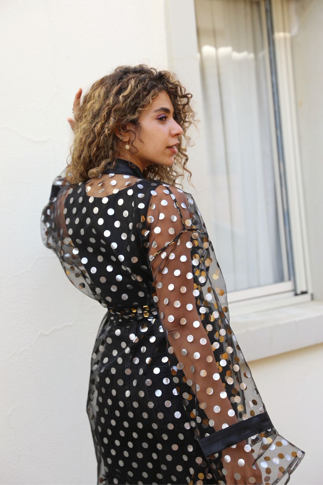 Polka kaftan reversible