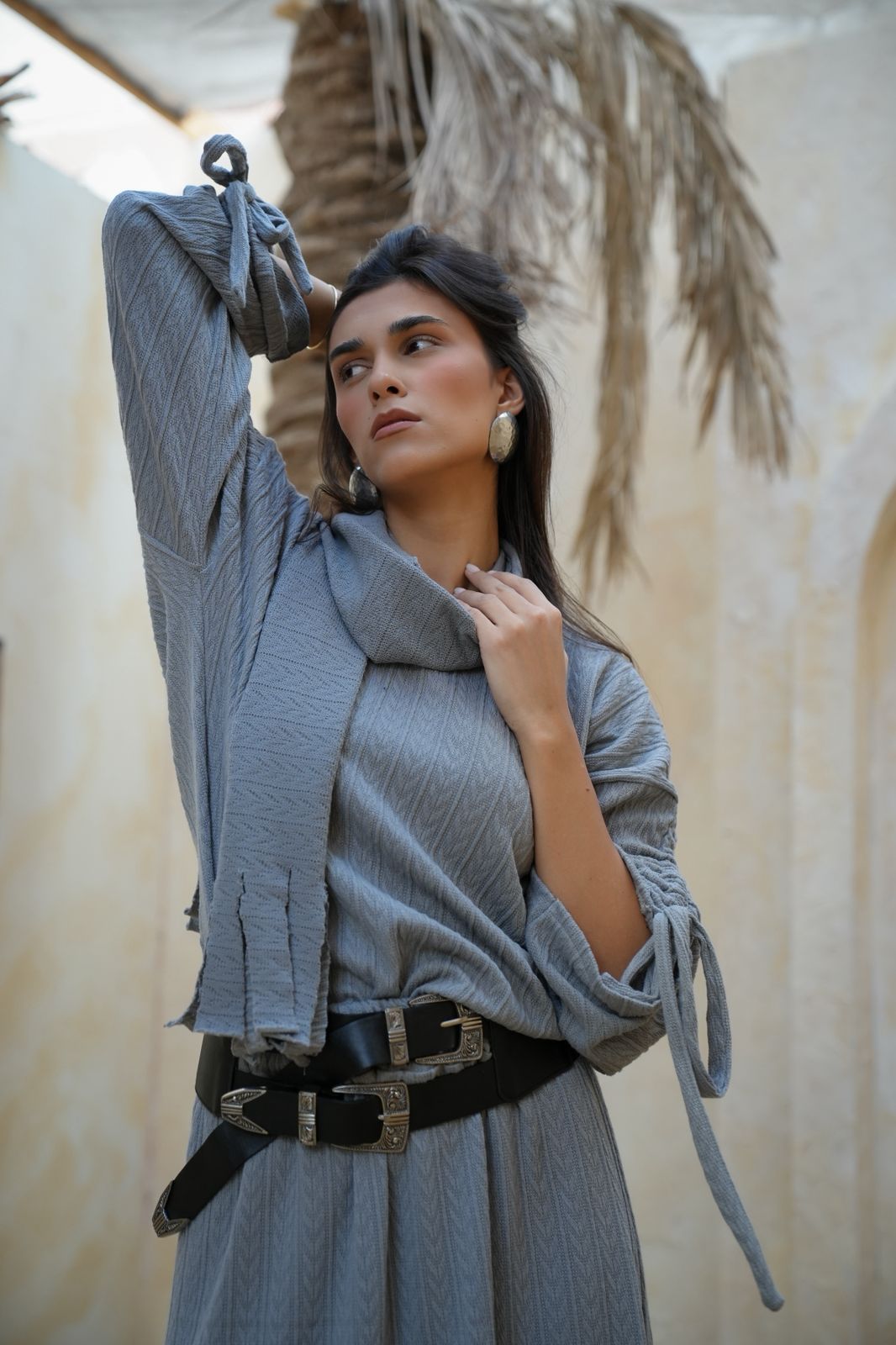 Grey skirt set