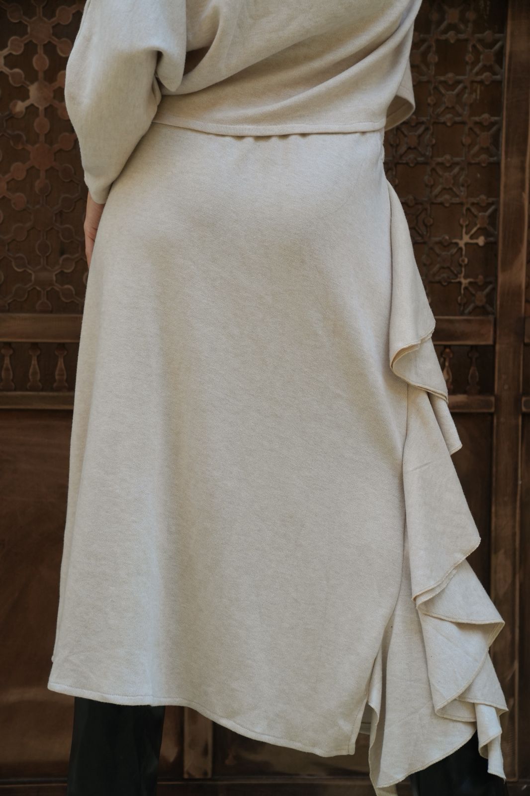 Ruffle white skirt set