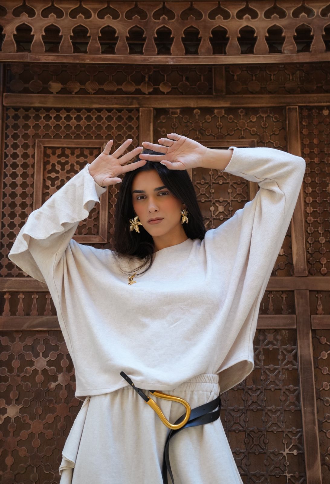 Ruffle white skirt set