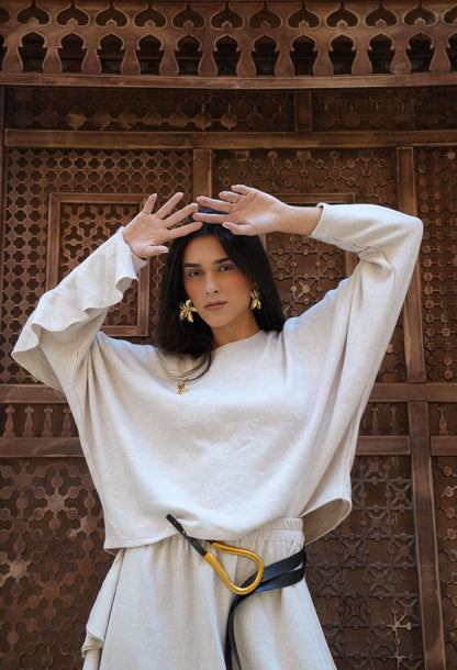 Ruffle white skirt set