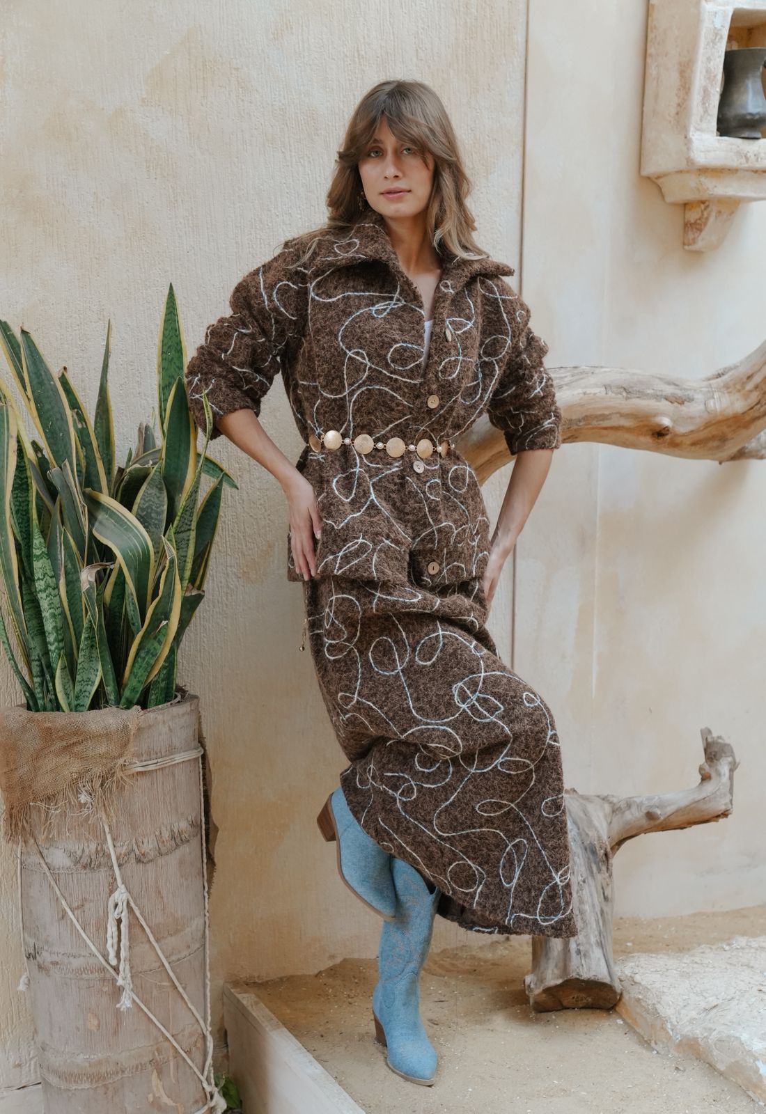 Kiana embroidered skirt set