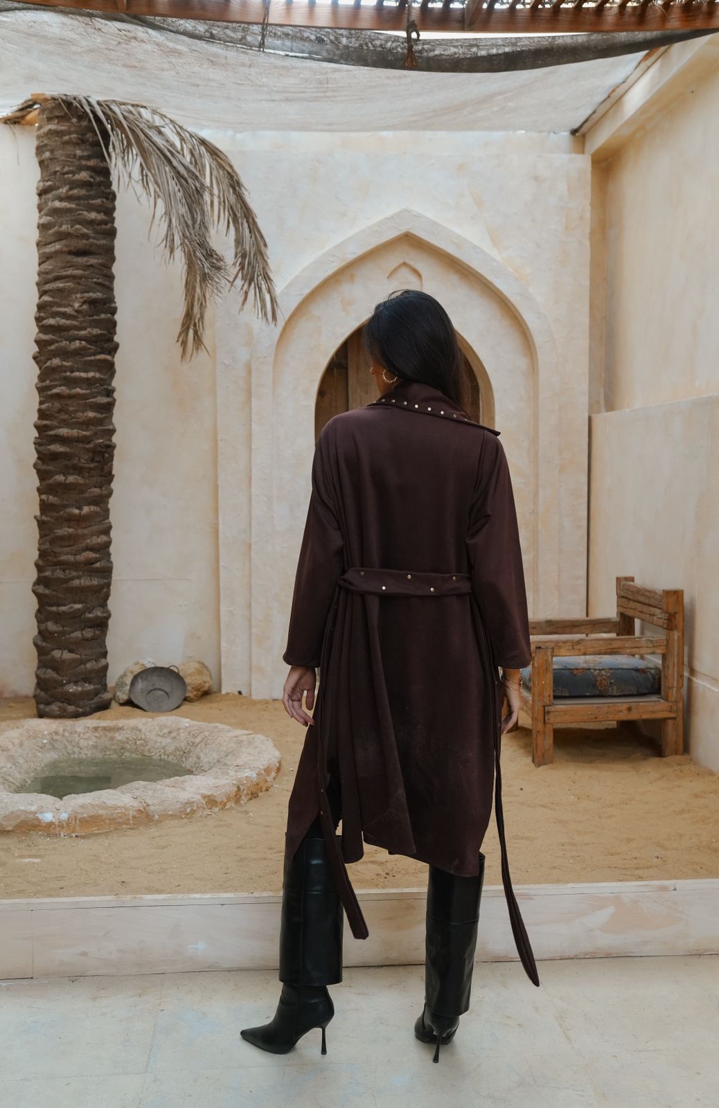 Chocolate studded coat