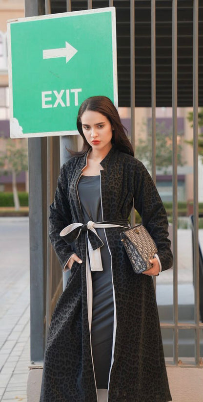 Reversible leopard coat